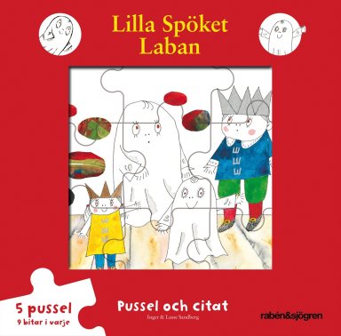 Omslag: Lilla Spöket Laban - Pussel och citat - Pusselbok